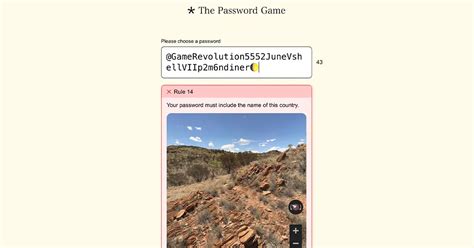 the password game rule 14|How to find the name of the country in The Password Game.